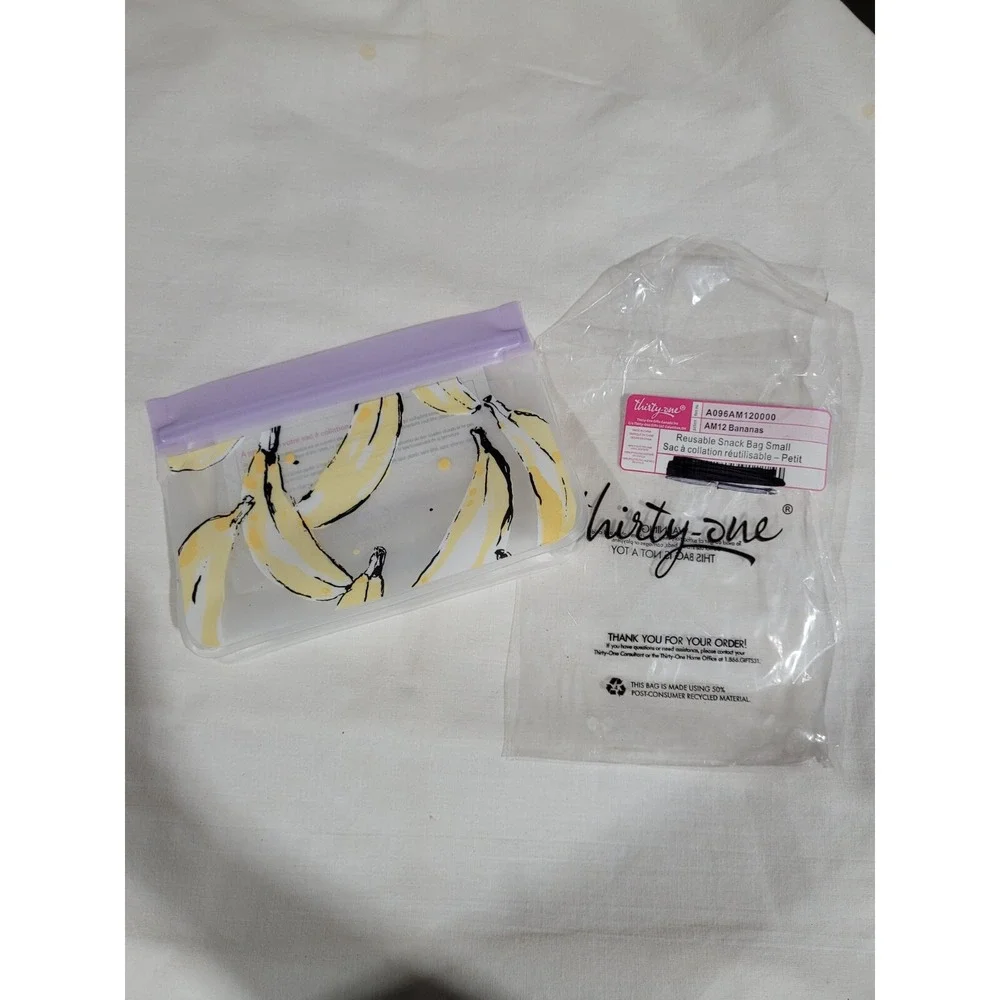 Thirty-One 31 Reusable Snack Bag Small Bananas  New